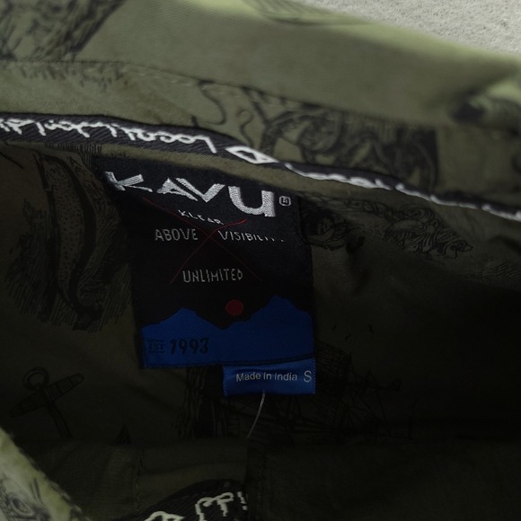 Kavu Shirt Men Small Olive Green Nautical Hootenanny All Over Print Kraken Diver - Picture 5 of 13